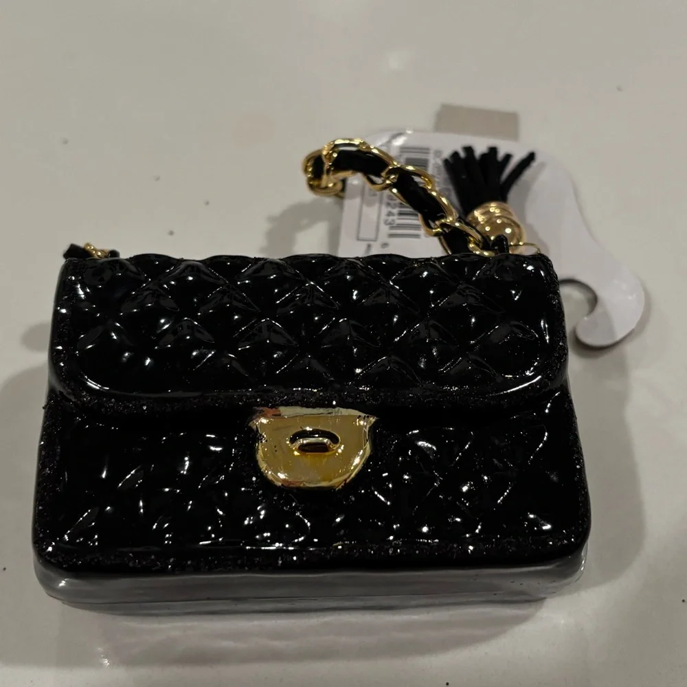 New with tags - Wondershop Black Quilted Chain Link Strap Bag Ornament